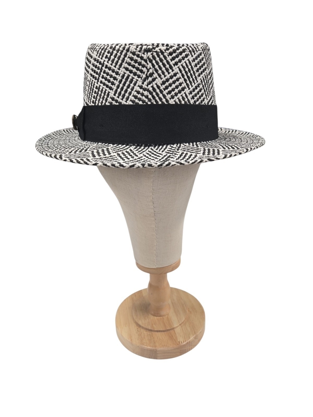 STEVEN LAND MENS "LUCIA" BLACK- WHITE FEDORA CRUSHABLE FEDORA HAT. SH-112. - Picture 4 of 7